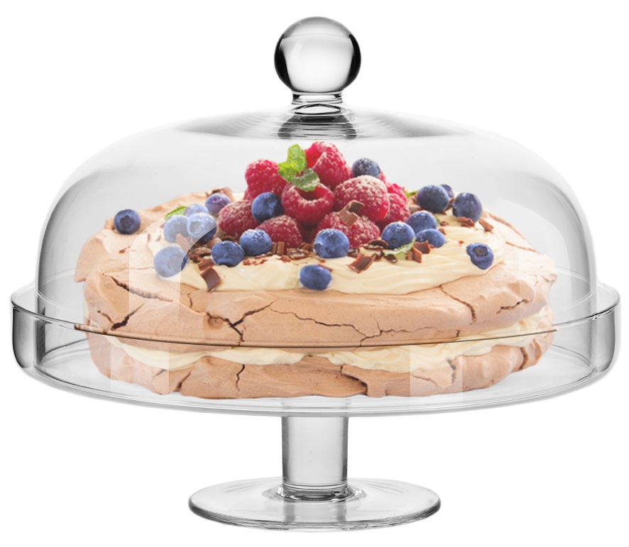 Szklana patera z kloszem Elite KROSNO Szklana patera z kloszem Elite KROSNO